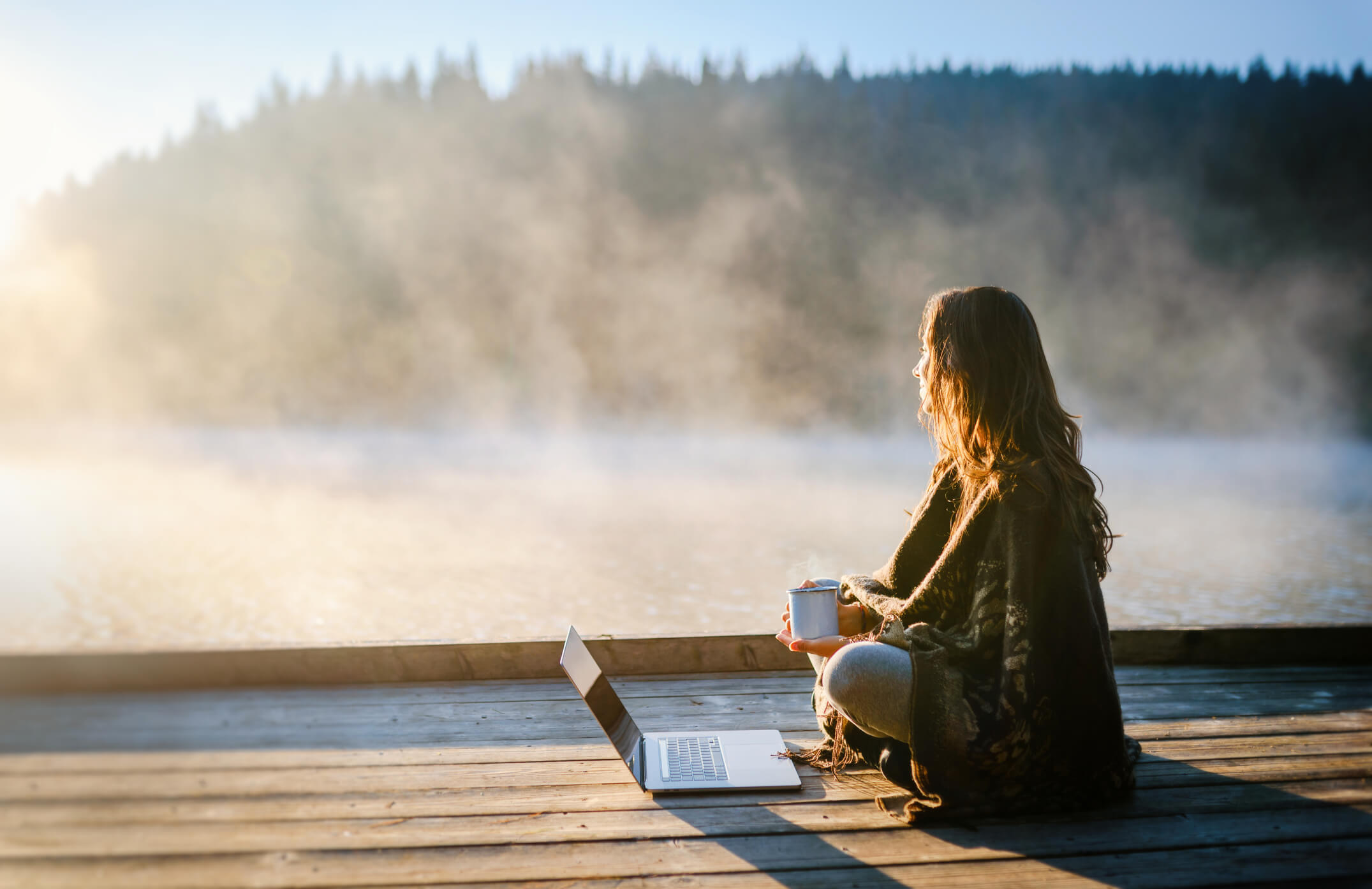 a woman enjoying the view