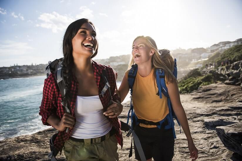 a group of backpackers