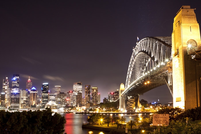 Australian city at night