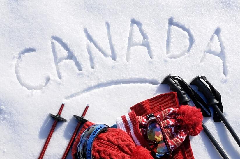 Canada written in the snow