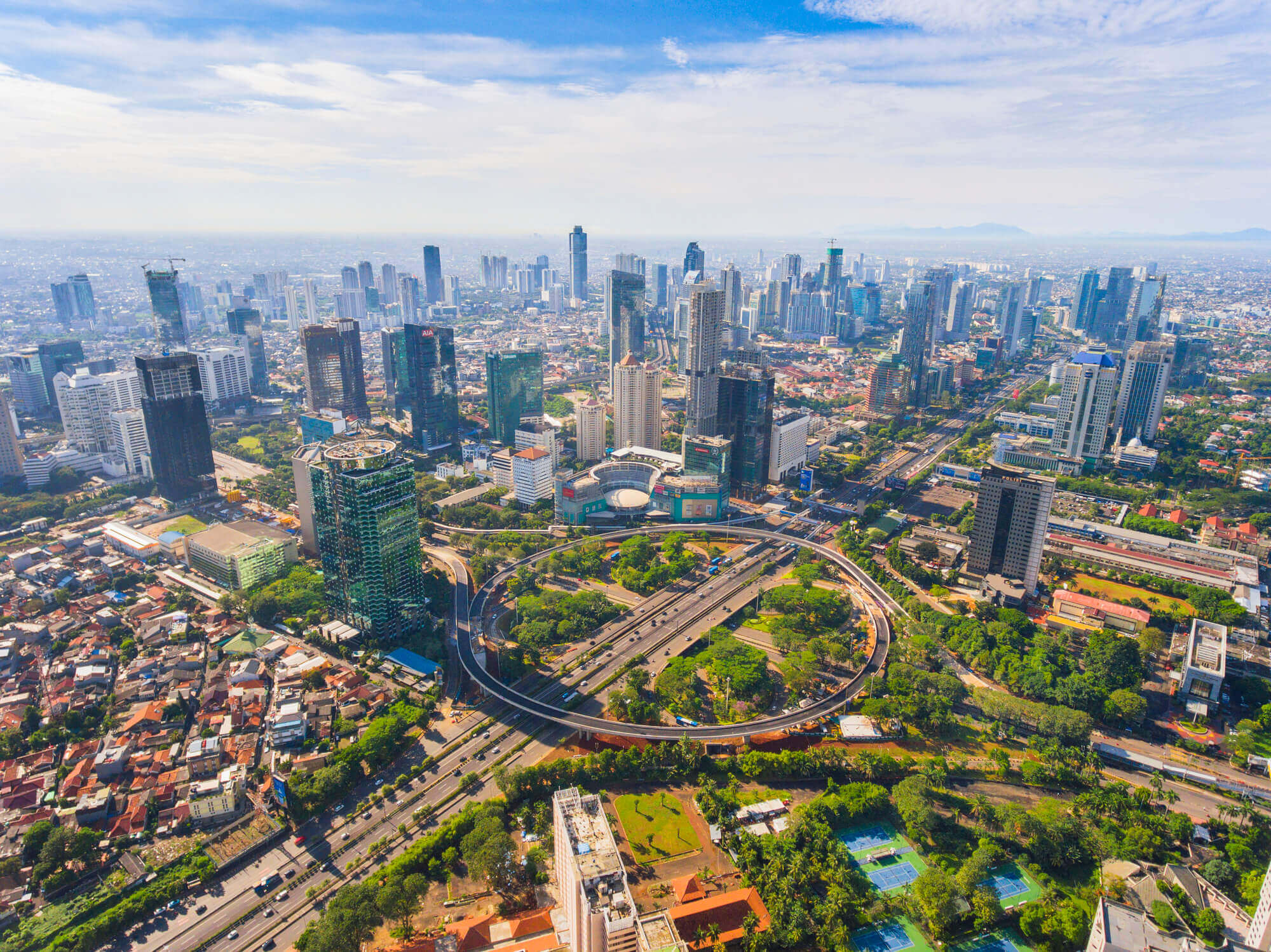 overview of Jakarta, Indonesia