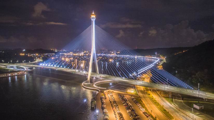 Oman city overview at night