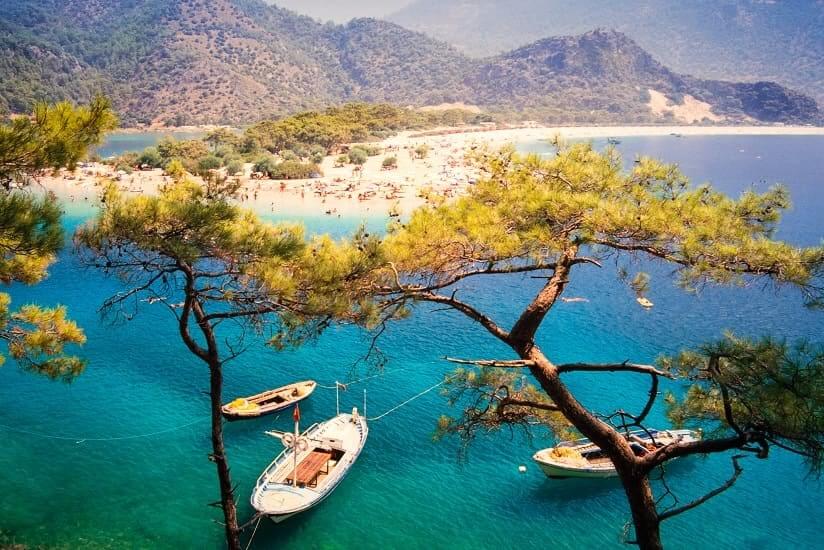 boats at a beach in Turkey 