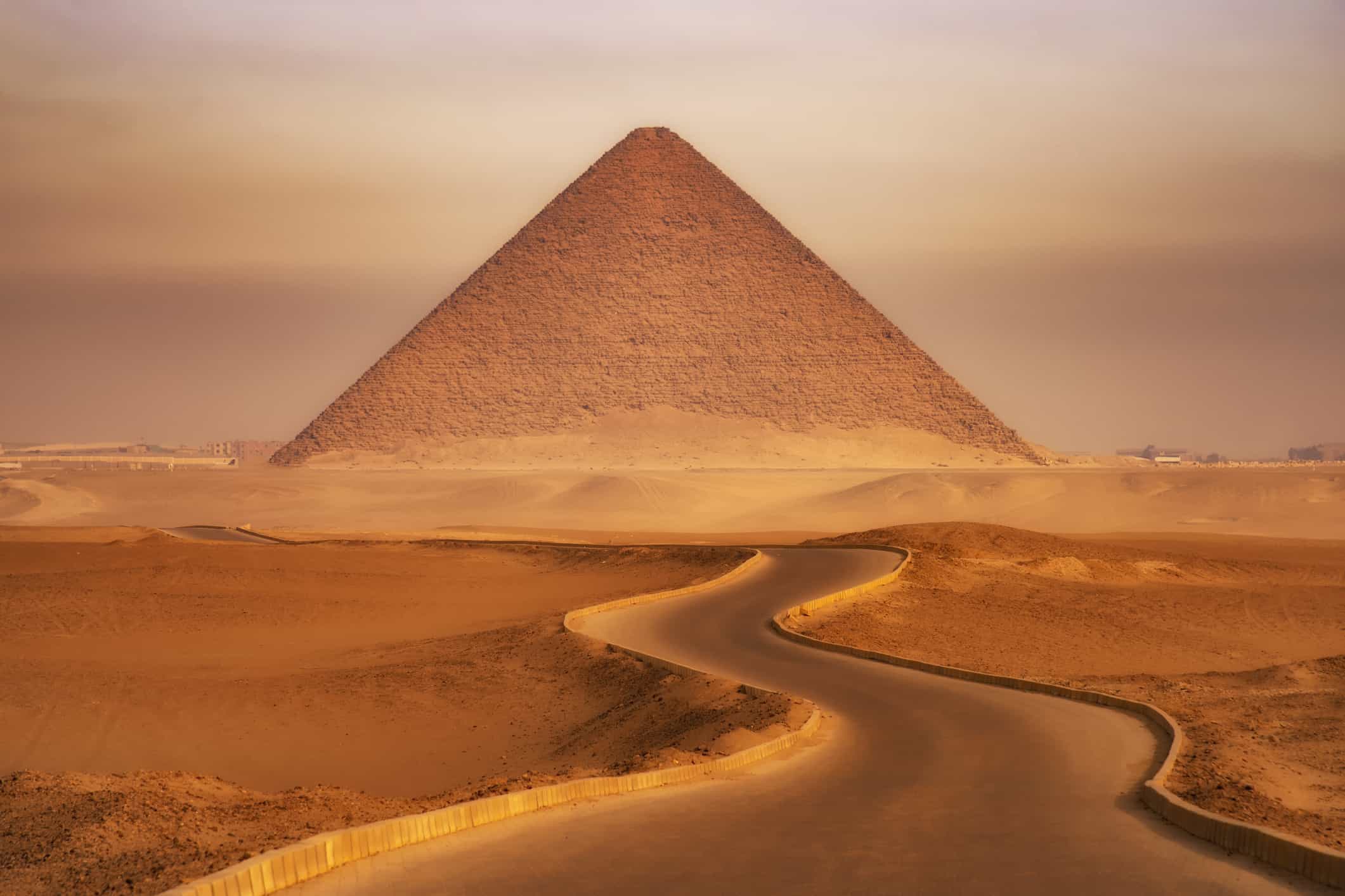 view of an Egyptian pyramid