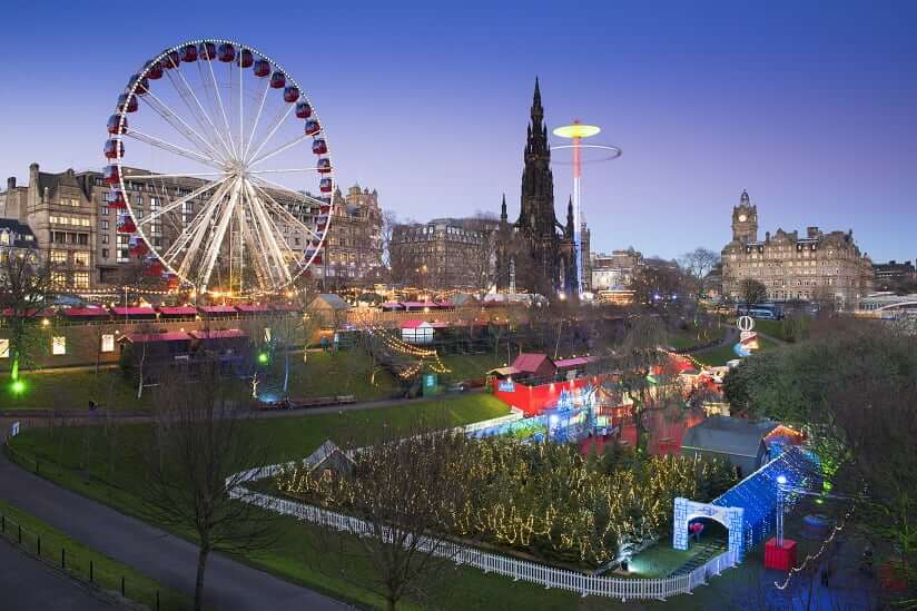 overview of a Christmas market