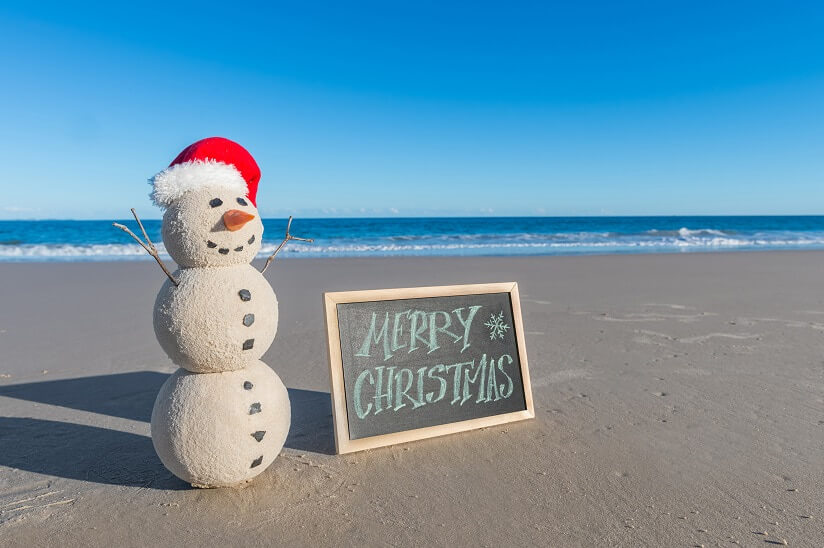 snowman on the beach