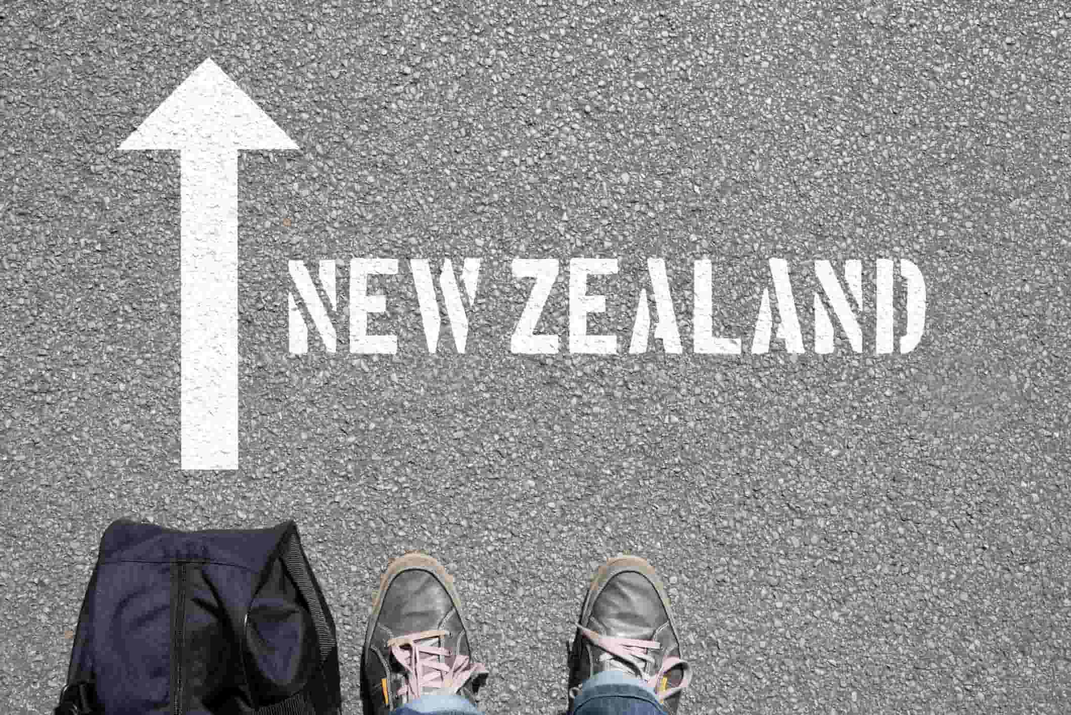 New Zealand sign on a road
