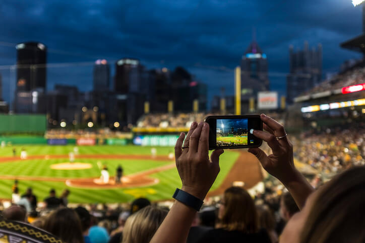 baseball game at night