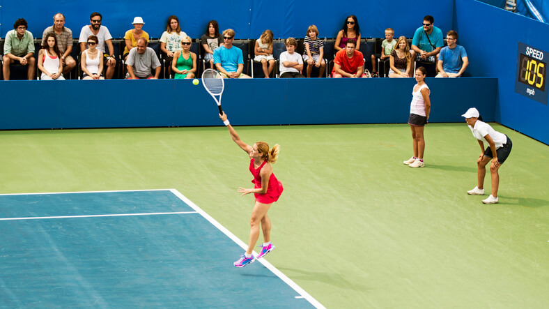 tennis players during a game