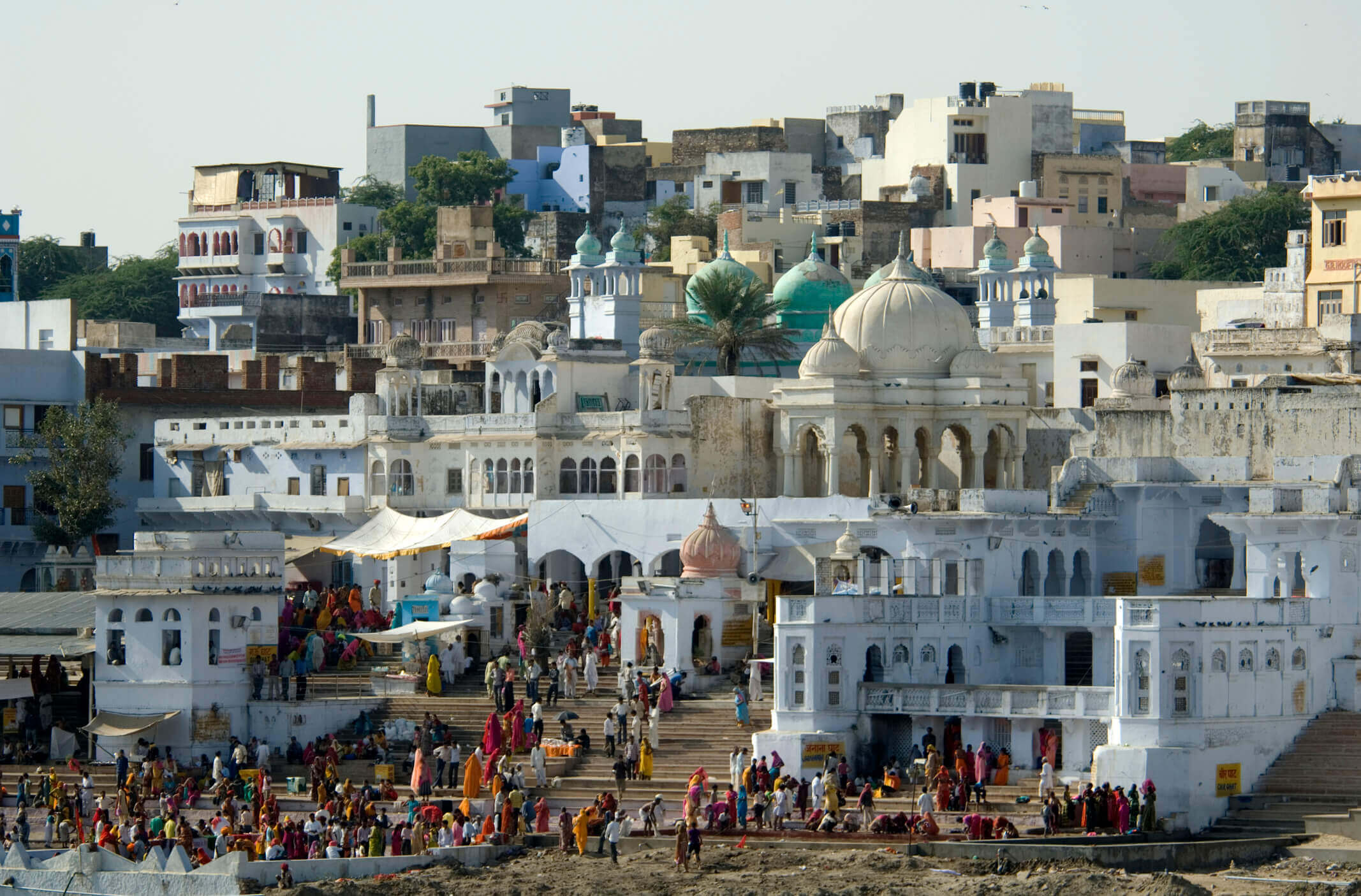 pilgrims visiting Pushkar's Holy Lake during Pushkar festival