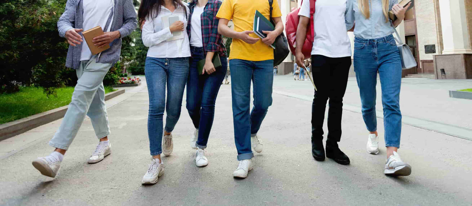 friends walking outside