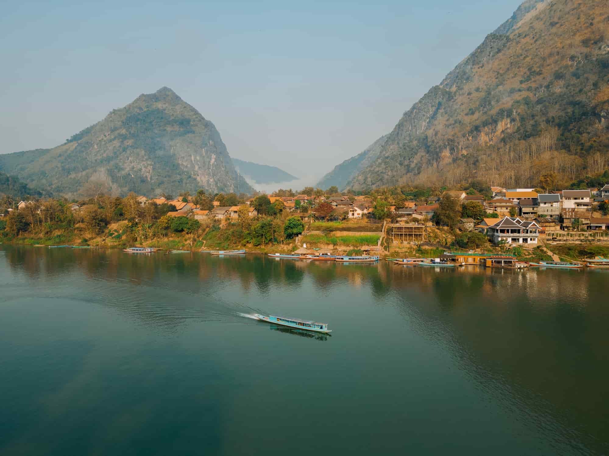 aerial landscape of Mekong River