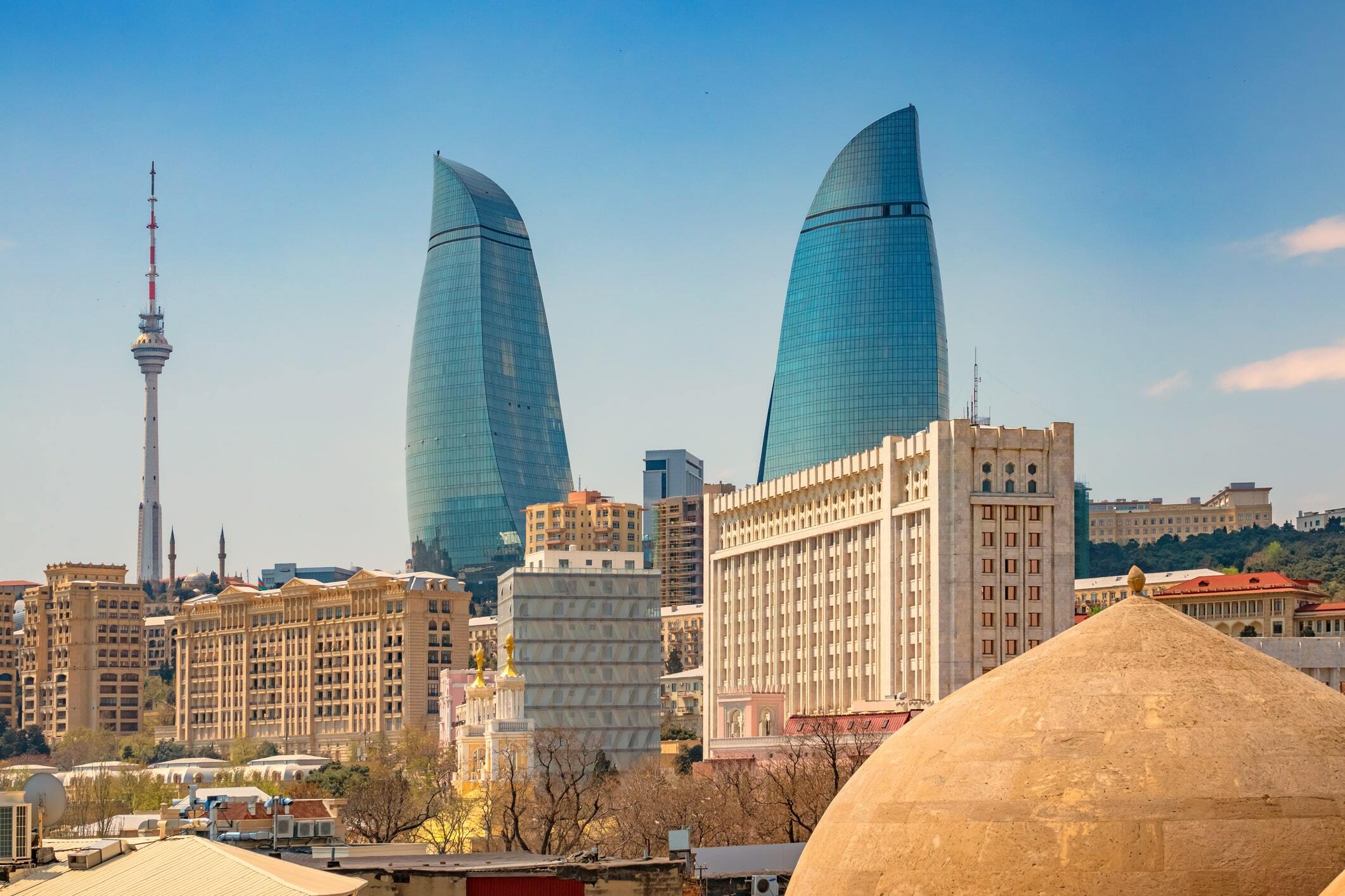 Flame Towers in Baku, Azerbaijan