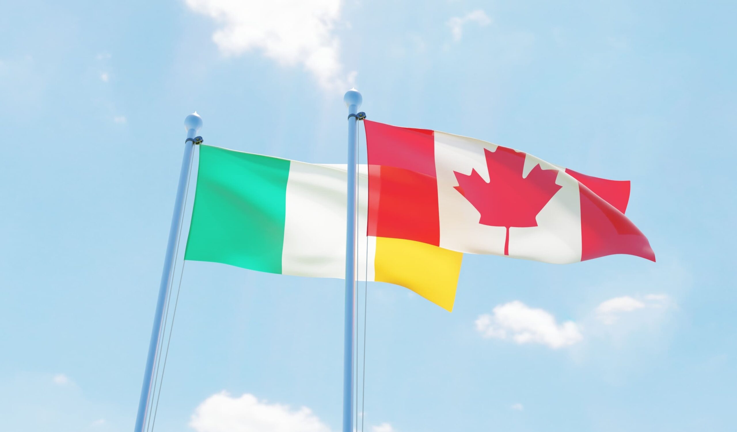 flags of Canada and Ireland